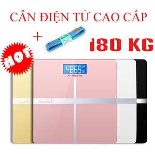 CÂN ĐIỆN TỬ SẠC PIN ĐƯỢC MÀN HÌNH LED ,KÍNH CƯỜNG LỰC CAO CẤP ( MAX 180 KG )
