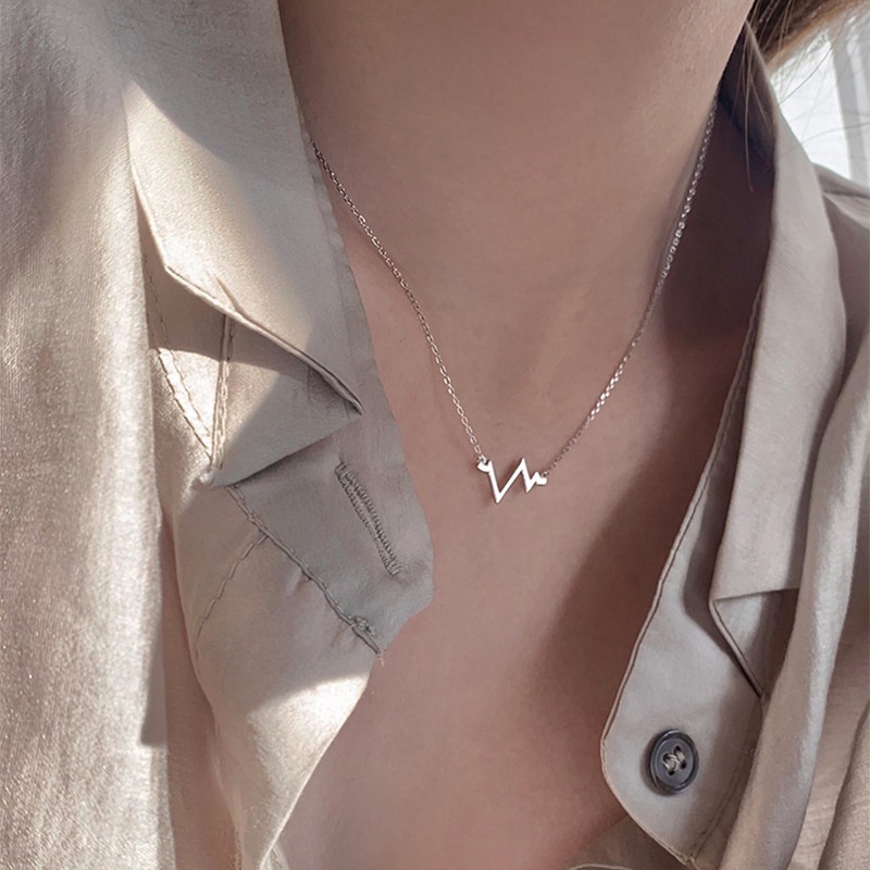 Vòng cổ Hình Nhịp Tim Đơn Giản Thời Trang Cho Nữ