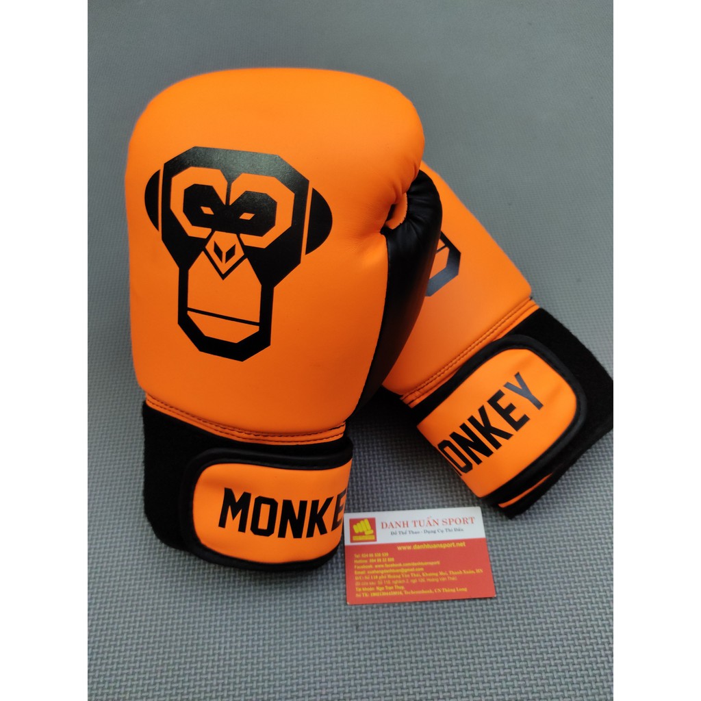 [Hình Monkey Trẻ Trung] Găng Tay Boxing, Bao Tay Đấm Bốc Monkey chất da đẹp, phom chuẩn, In hình cực Cute