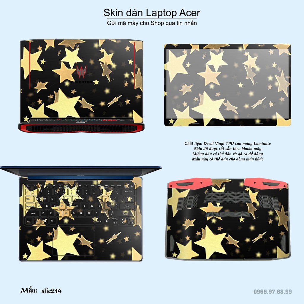 Skin dán Laptop Acer in hình Hoa văn sticker _nhiều mẫu 34 (inbox mã máy cho Shop)