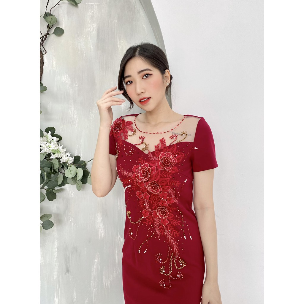 đầm trung niên nữ dự tiệc, thiết kế sang trọng