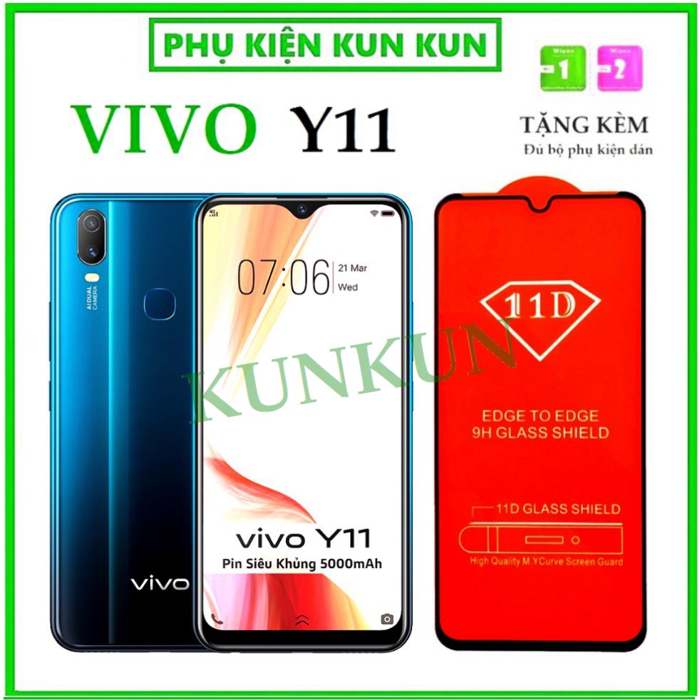 Kính Cường Lực ViVo Y11 - Cao cấp - Full màn hình và Trong suốt - Độ cứng 11H  [FreeShip_50K] .