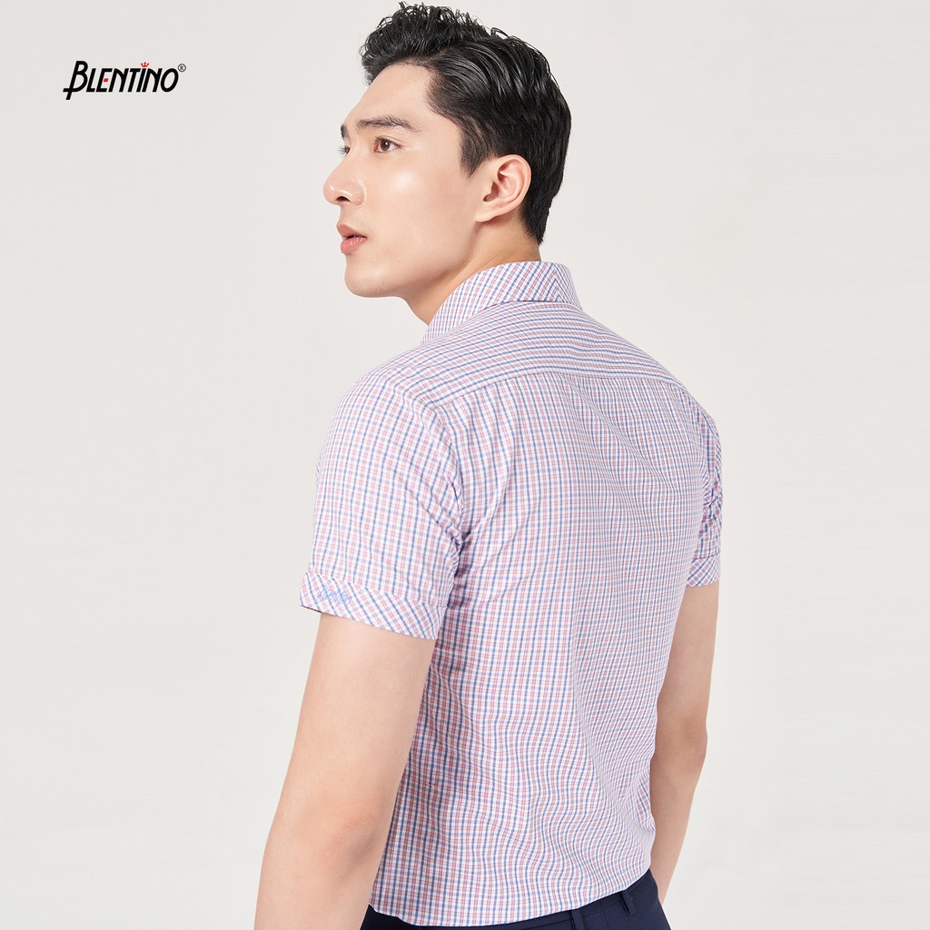 Áo Sơ Mi Kẻ Đỏ Sọc Ngắn Tay Cotton BCV15(2)