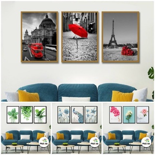 Bộ 3 TRANH TREO TƯỜNG, DÁN TƯỜNG Inphattin decor phòng khách, không cần khoan tường.