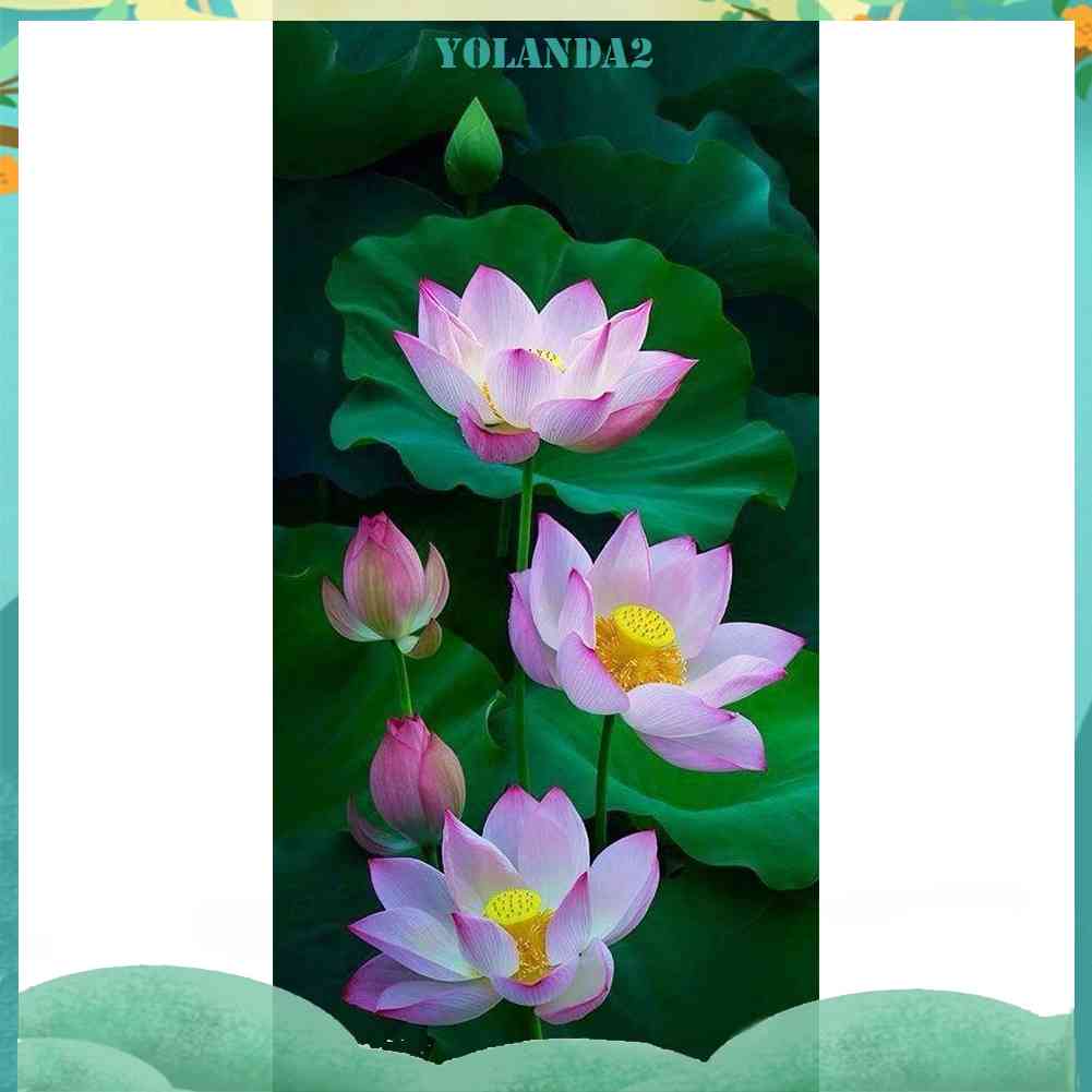 Tranh Đính Đá Kim Cương Toàn Bộ 5D DIY Hình Vẽ Hoa Sen