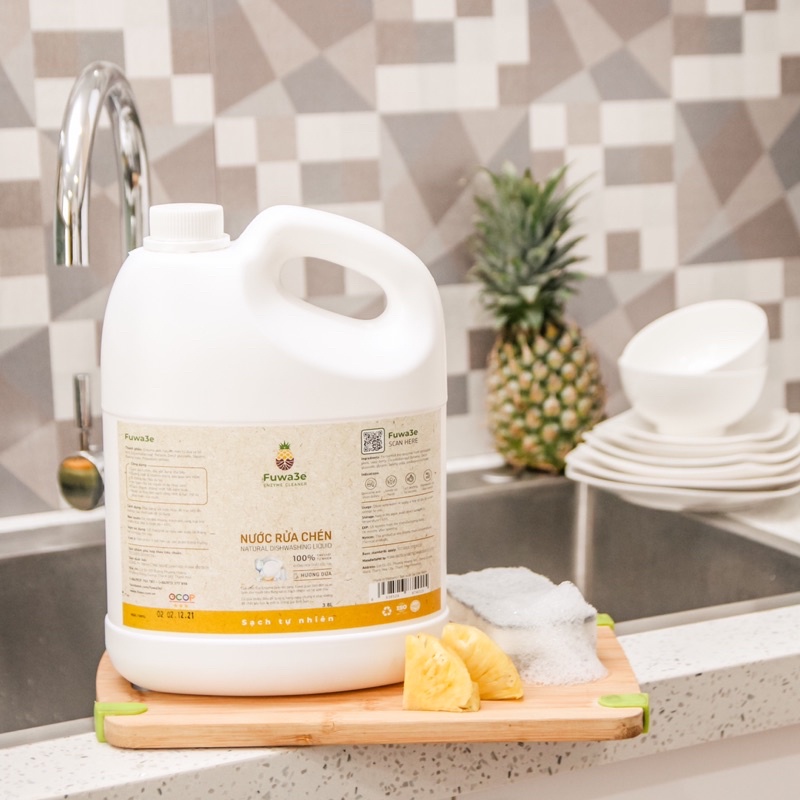 Nước rửa chén/Enzyme rửa chén Fuwa3e 3,8L