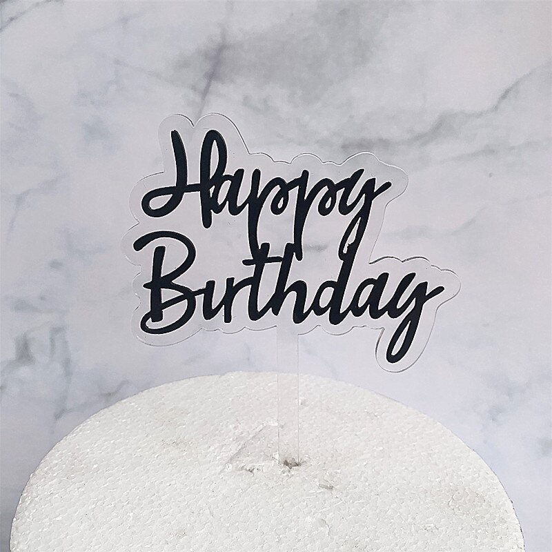 Phụ kiện cắm bánh kem trang trí chữ Happy Birthday nhiều màu sắc