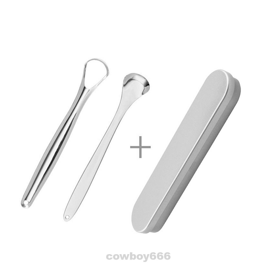 Bộ 2 dụng cụ cạo lưỡi bằng thép không gỉ tiện lợi khi du lịch