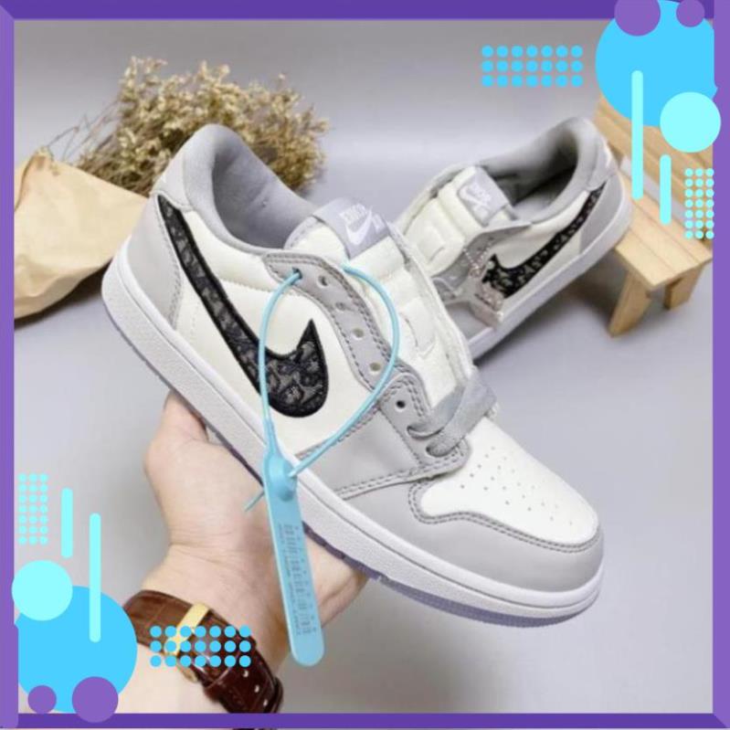 Giày jordan dior thấp cổ Thể Thao Nam Nữ Jordan 1, JD1 Low Air Dior Cổ Thấp Đế Trong Thời Trang Full Box Bill