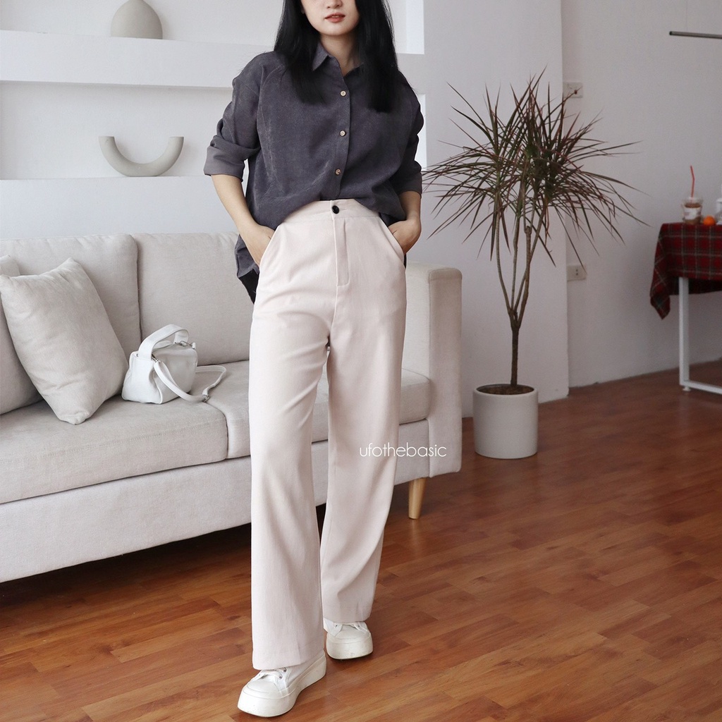 [New Col.] Áo sơmi dài tay freesize chất nhung tăm - Basic Velvet Shirt - by ufo.thebasic