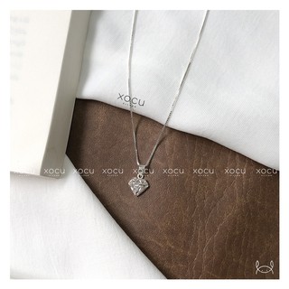 Dây Chuyền Bạc, Mặt Viên Kim Cương, Diamond Necklace, XoCu
