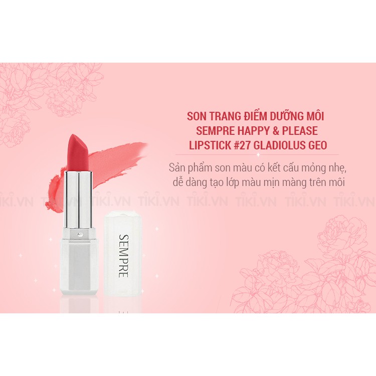 Son trang điểm dưỡng môi Geo Sempre Happy & Please Lipstick