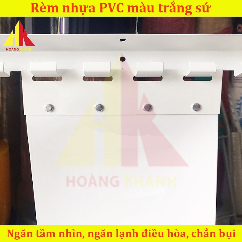 Rèm nhựa PVC trắng sứ HOANGKHANH - Rèm ngăn lạnh điều hòa - Rèm nhựa ngăn tầm nhìn - Màn nhựa trắng sữa đục cản sáng