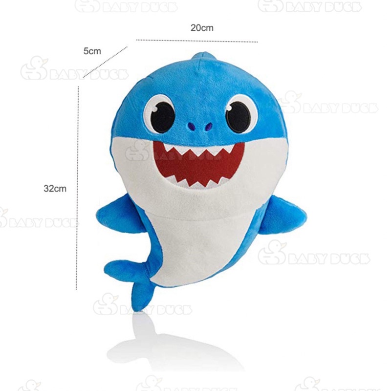 Thú bông cá mập Baby Shark có đèn và nhạc bài baby shark, thú nhồi bông cho bé ms3745