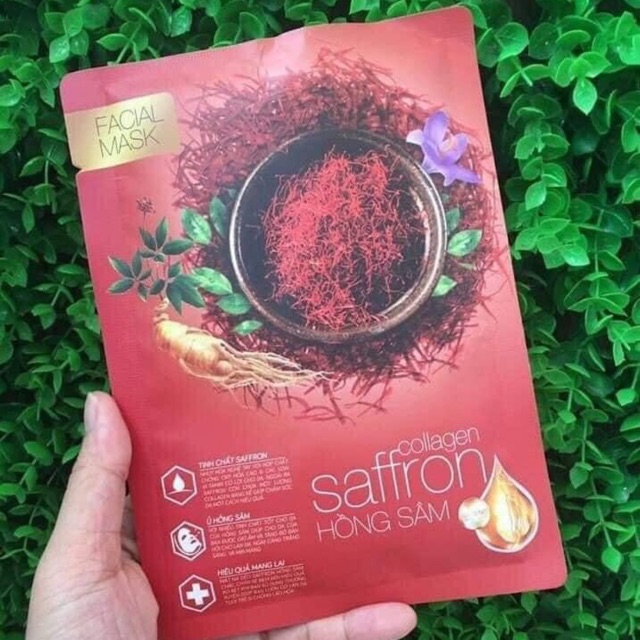 BỘT MẶT NẠ HỒNG SÂM SAFFRON COLLAGEN