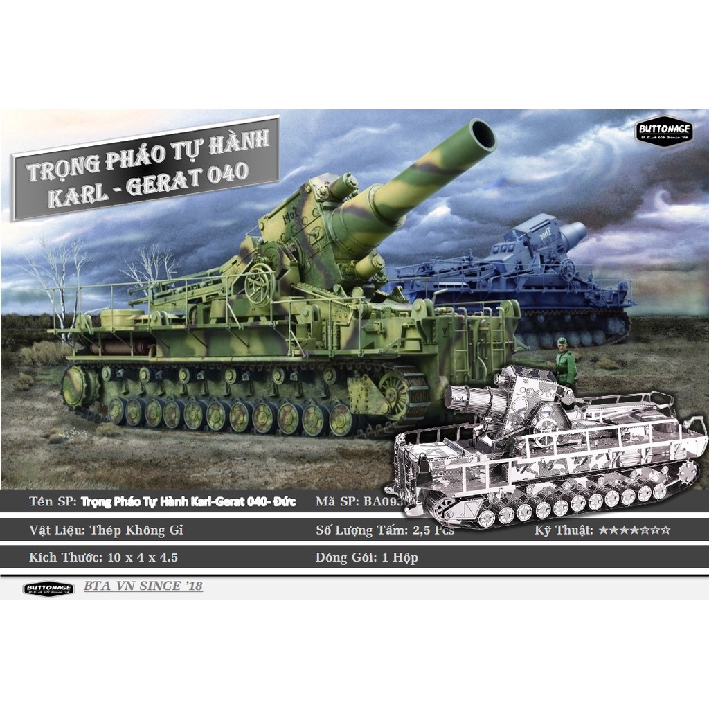 Mô Hình Lắp Ráp 3d Trọng Phao Tự Hành Karl-Gerat 040 - Đức