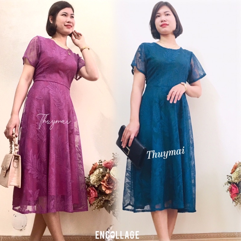 Đầm ren mã REN06 dáng xoè lót trong hai lớp thanh lịch