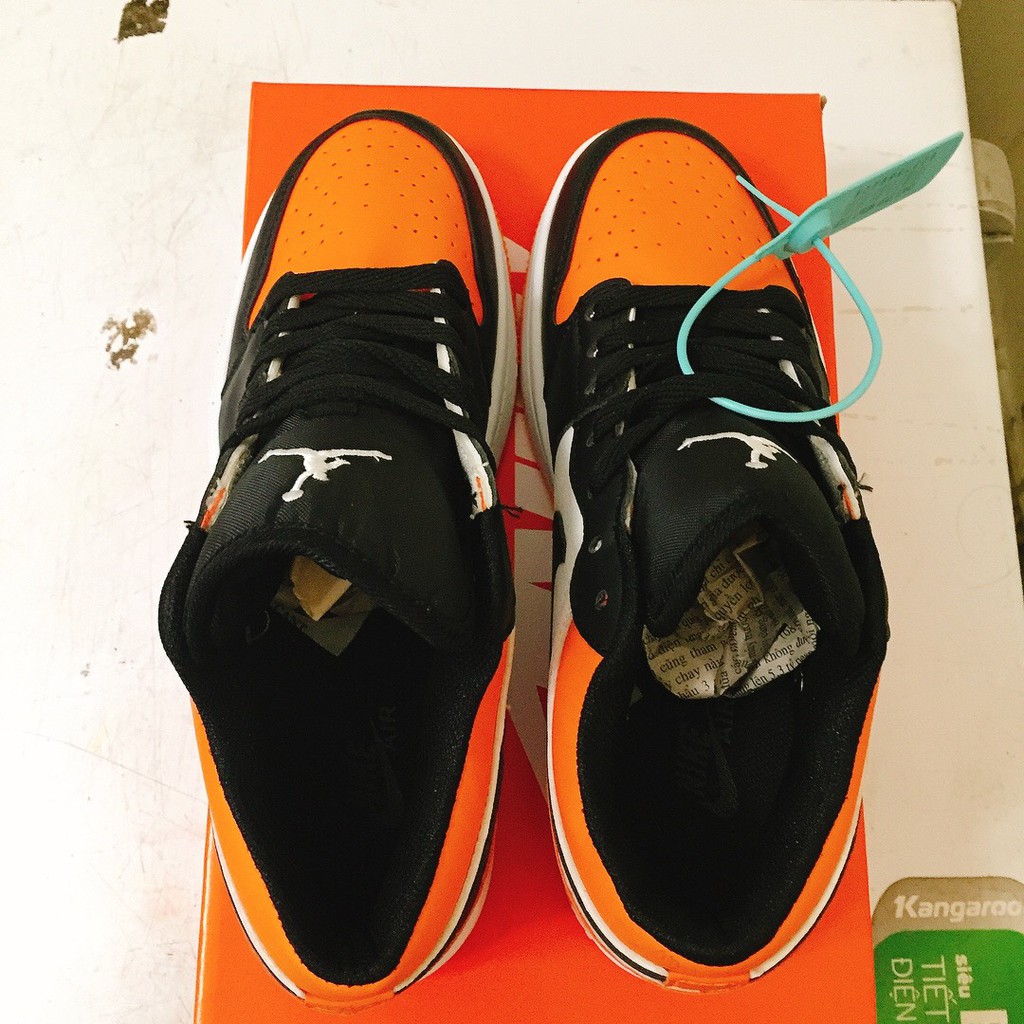 Giày Jordan 1 Low shattered backboard, giày Force 1 cam đen trắng