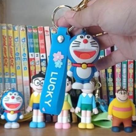 Móc Treo Chìa Khoá 3D Silicone Cao Cấp Doremon Nobita Xuka Xeko Chaien Siêu Xịn Xò