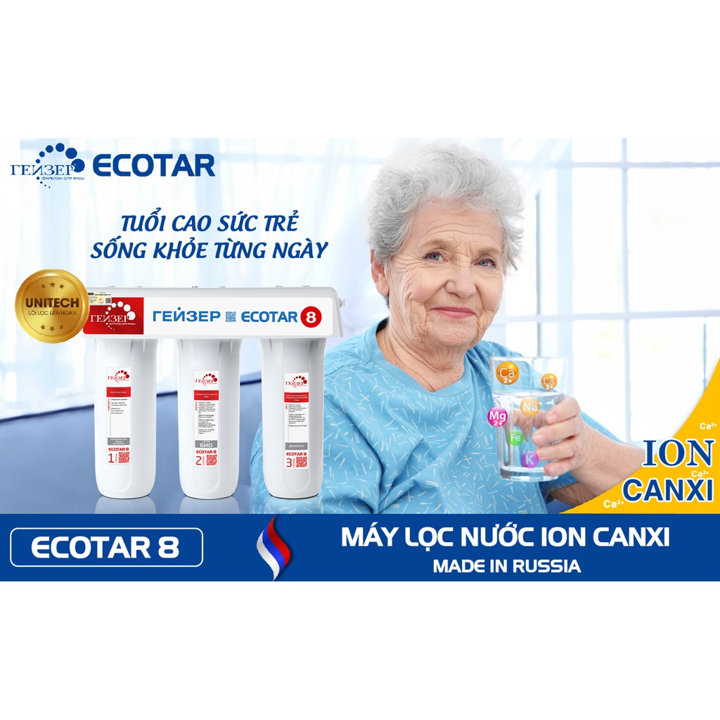 Máy Lọc Nước Nano Geyser Ecotar 8 - Không Dùng Điện Không Nước Thải