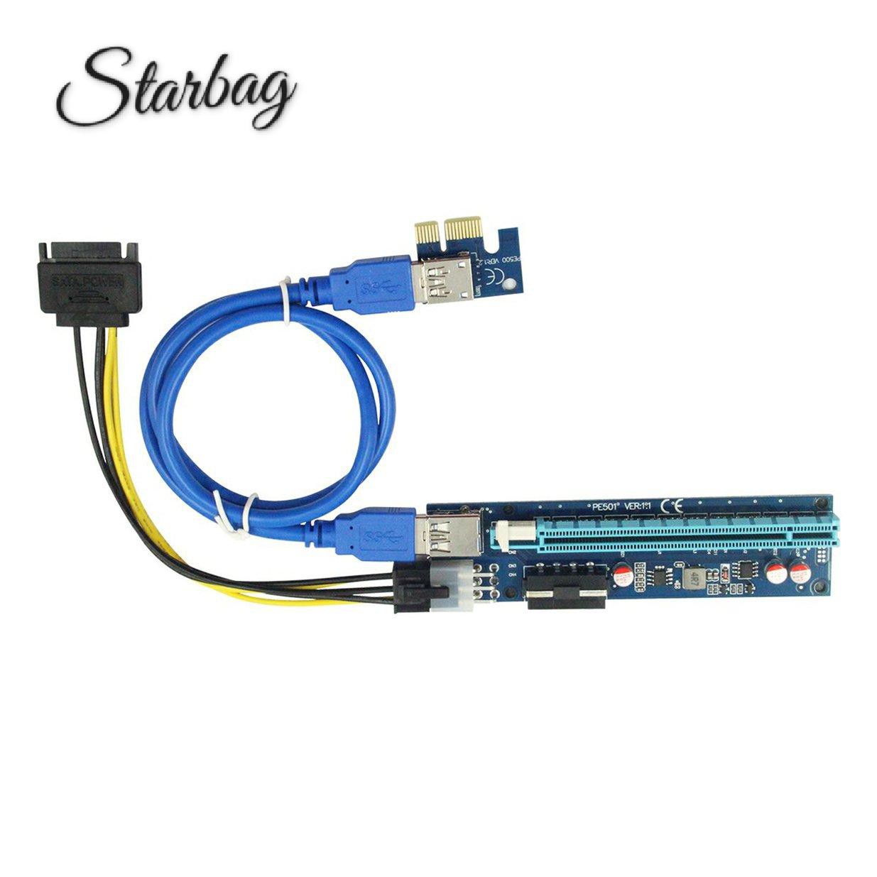 Dây Cáp Mở Rộng Thẻ Video U40 009s 4pin + 6pin Pcie 1x Sang 16x | BigBuy360 - bigbuy360.vn