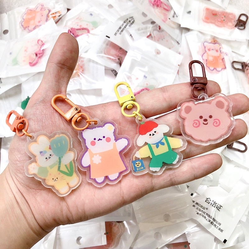 Móc khoá sổ còng cute móc khoá đa năng (sổ còng/móc chìa khoá/balo) keyring dễ thương