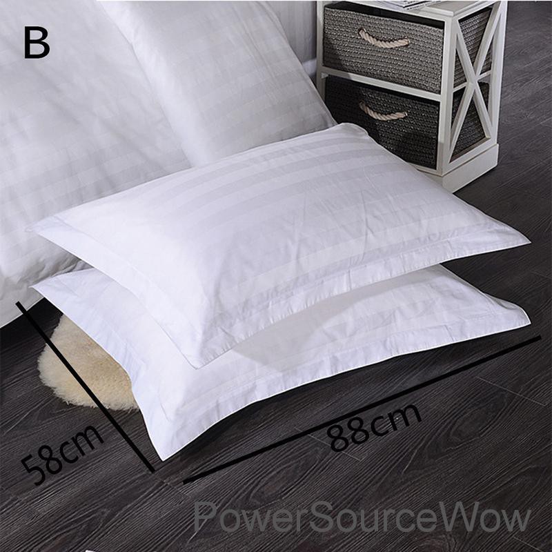 1 Vỏ Gối 100% Cotton Kẻ Sọc Trắng Trang Trí Phòng Ngủ Khách Sạn