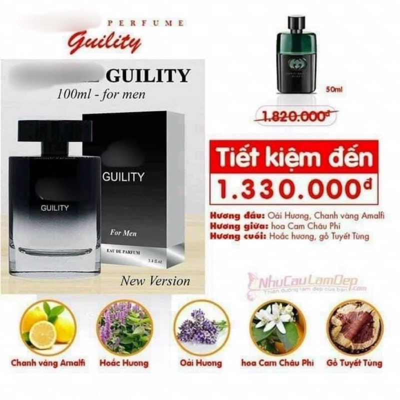 [CHÍNH HÃNG] NƯỚC HOA NAM GUILITY  ( 100Ml) - SANG TRỌNG VÀ ĐẲNG CẤP | Thế Giới Skin Care