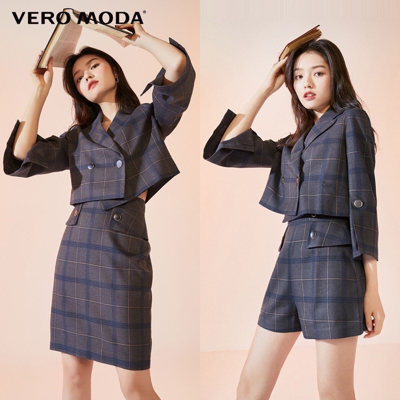 Áo khoác blazer jean sọc form ngắn ngang eo tay lỡ - Vero Moda cá tính đẳng cấp | BigBuy360 - bigbuy360.vn