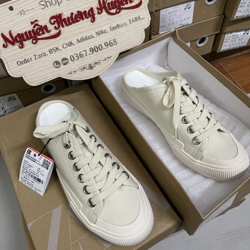 Giày sục thể thao sneakers ZR xuất trơn basic, giầy thể thao canvas Full box MS-6858