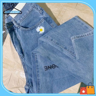 [Giá siêu rẻ] Quần baggy jeans minusone in hoa cúc hot trend, ảnh thật