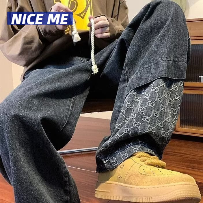 Quần jeans In Chữ Phong Cách hip hop Đường Phố Mới Cho Nam