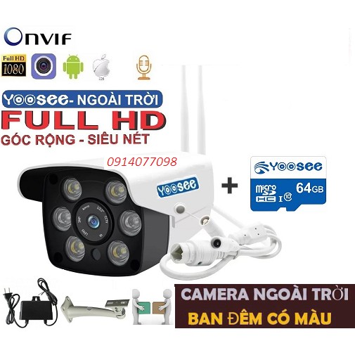 Camera Yoosee Wifi Full hd 1080 Kèm Thẻ 64g