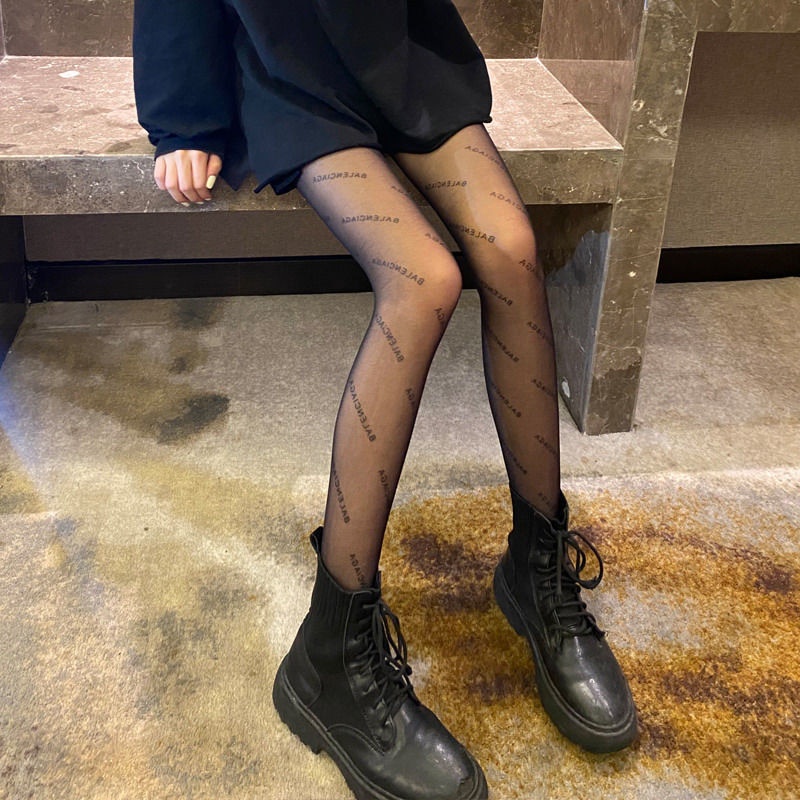 Sexy Women's Pantyhose Letter Silk Stockings Letter Black Silk Stockings Women's Pantyhose Black Skin Thin Sexy Pantyhose