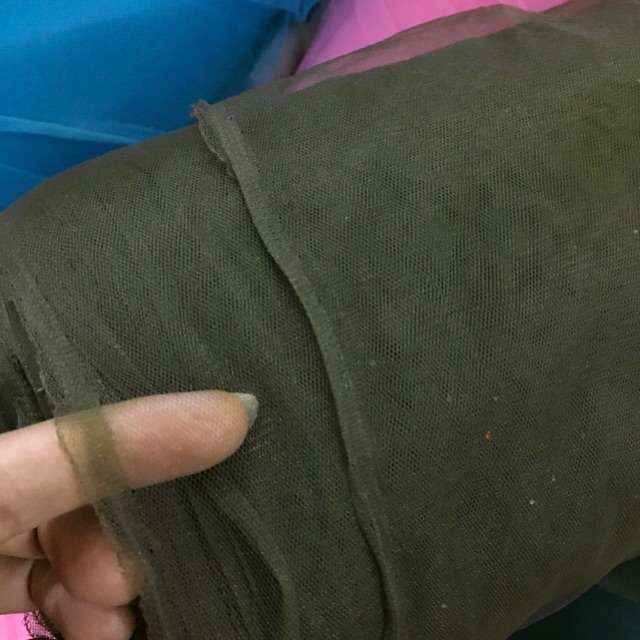 Vải voan lưới tutu khổ 1,5m màu xanh bộ đội