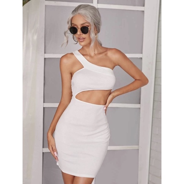 Đầm body trắng cut-out
