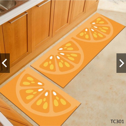 Thảm bếp 3D kích thước 40x60cm và 40x120cm, thảm bếp nỉ mặt đế chống trượt