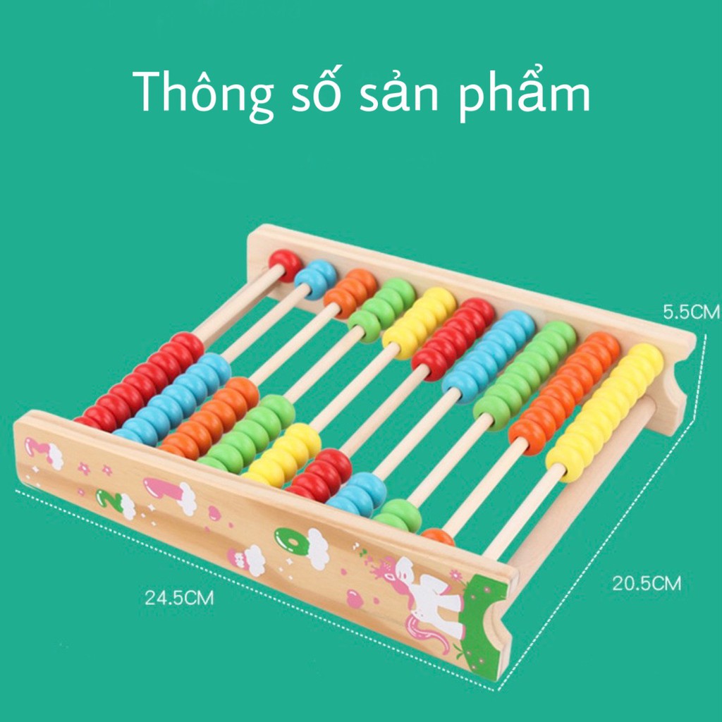 Bảng Tính 10 Hàng Bằng Gỗ Cho Bé Tập Đếm