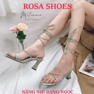 Giày gót nhọn giày cao gót xỏ ngón mũi vuông cột dây gót vuông f0012 mys rosa shoes cg 0465