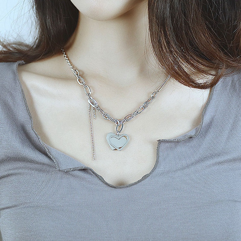 Vòng cổ Mặt Trái Tim Đính Đá Thời Trang Cho Nữ