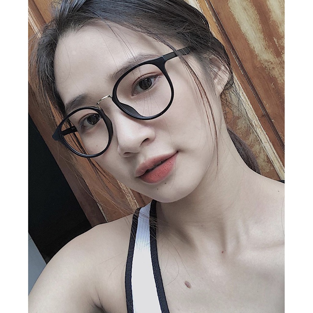 Kính giả cận nam nữ thời trang gọng kính dẻo style Hàn Quốc chống ánh sáng xanh hiệu quả -209 ĐEN