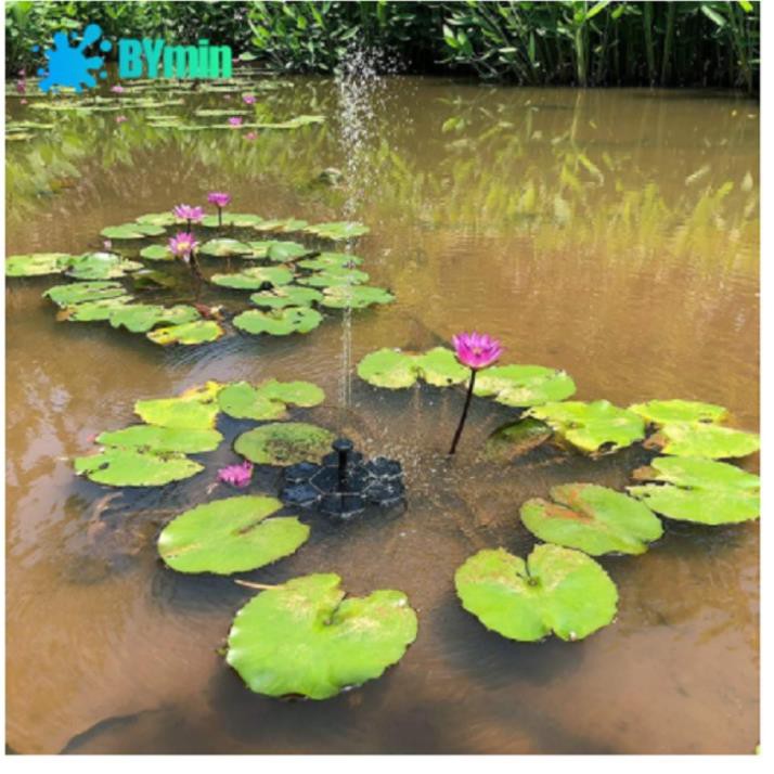 Đài Phun Nước Hình Hoa Sen Dùng Năng Lượng Mặt Trời Có Đèn Led và Bảng Pin