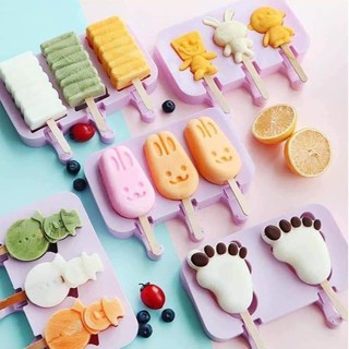 Khay làm kem sữa chua hoa quả tặng 50 que gỗ_khuôn kem nhiều hình xinh xắn