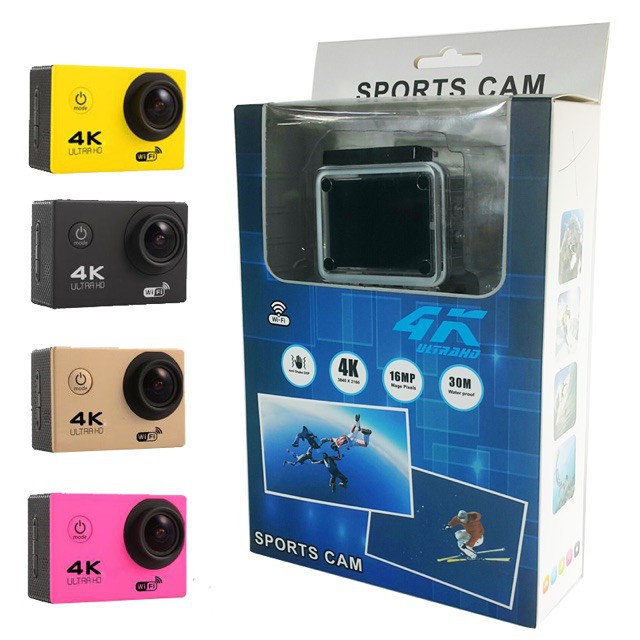 ❧[ Xả hàng cuối năm] Camera hành trình thể thao 4K Wifi gắn xe máy A19 kết nối điện thoại - Có remote đi kèm