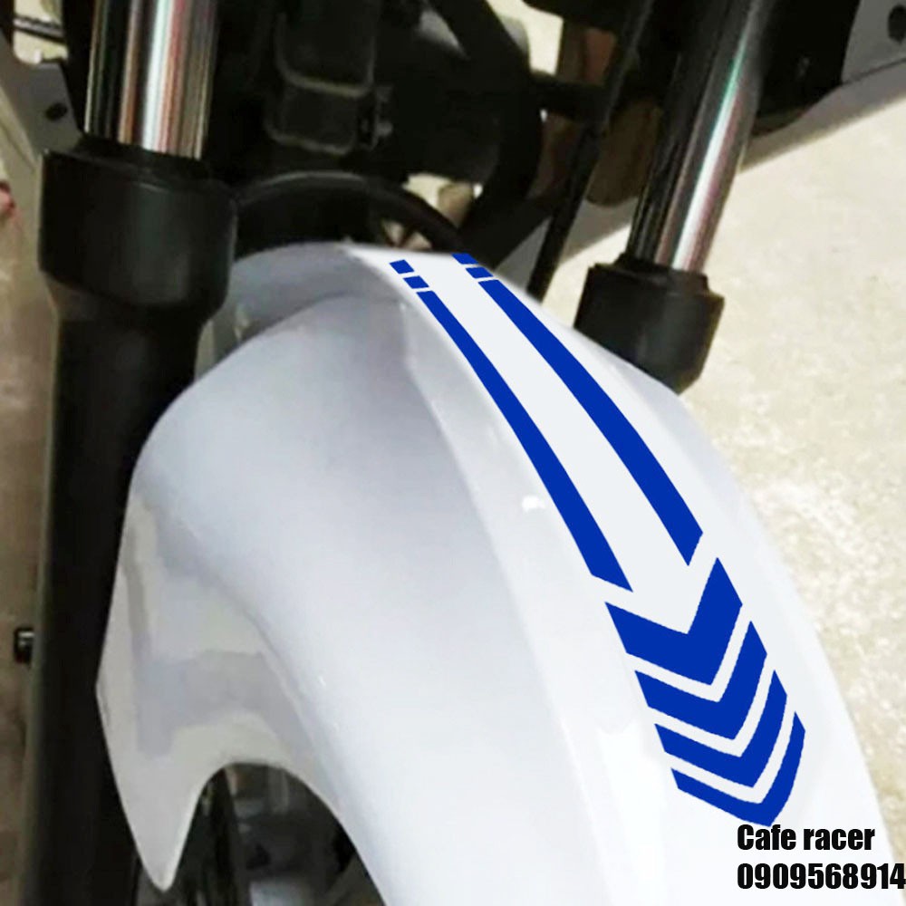 Tem dán dán dè chắn bùn trước xe máy mô tô mũi tên