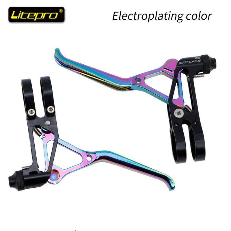 Má Phanh Tạm Thời Chữ V Bọc Da Siêu Nhẹ CNC 64g Cho Brompton 14 16 20 Inches
