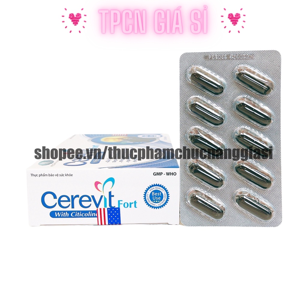 Viên uống bổ não CEREVIT FORT hoạt huyết dưỡng não, tăng cường tuần hoàn não – HỘP 30V