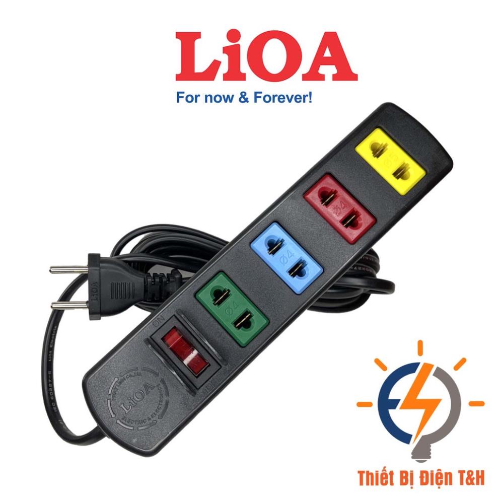 Ổ cắm điện LIOA, 1000W, 4 ổ cắm, 1 công tắc, dây dài 3M, 5M, 4TS32 - 4TS52 - Thiết Bị Điện T&H
