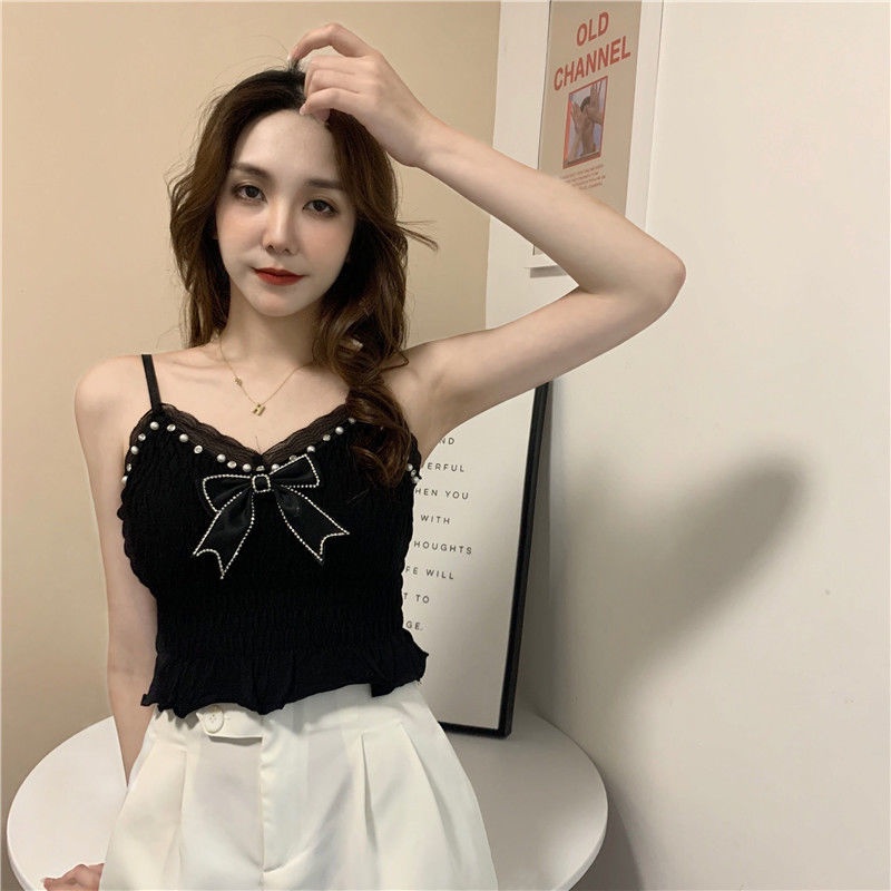 Áo tank top đính nơ thiết kế mới thời trang dành cho nữ 2021