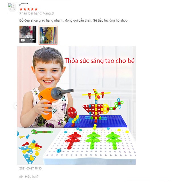 Bộ Lắp Ráp Kỹ Thuật Công Nghệ [FREESHIP❤️] Bằng Nhựa An Toàn Cho Bé